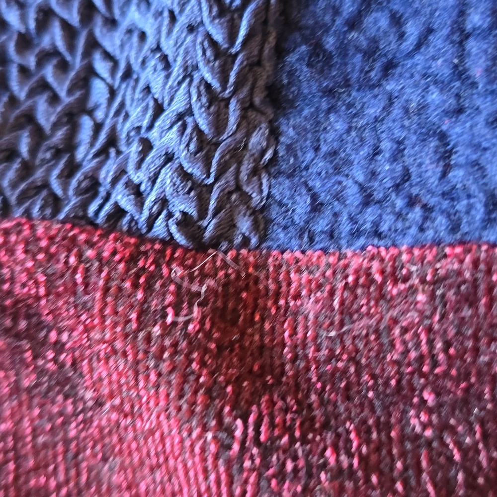 MICHAEL Michael Kors, Color-block Multi-Textured Top, Navy & Maroon, EUC, S - Picture 11 of 14
